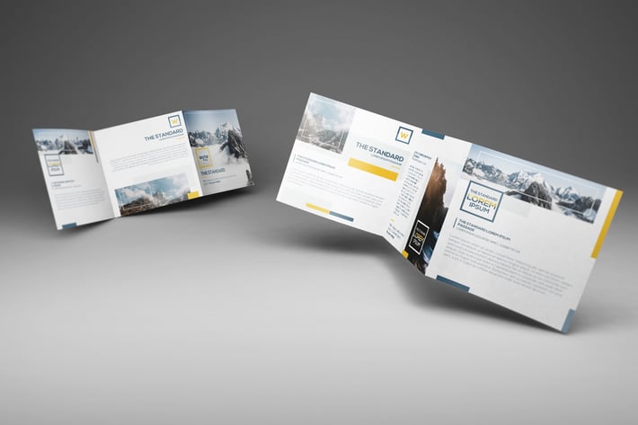 Square Trifold Brochure Mockups