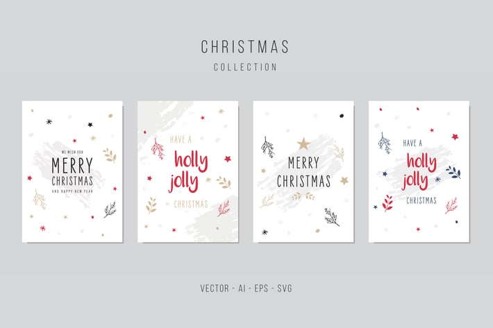 Christmas Vector Card Set. vol.5
