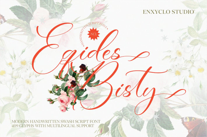 NCL Eqides Bisty - Handwritten Script Swash Font