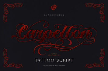 Carpellon Tattoo Script with Ornament