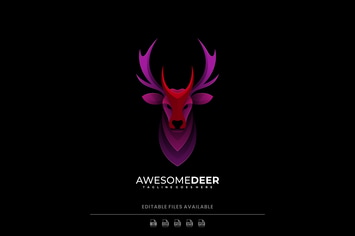 Deer Gradient Colorful Logo
