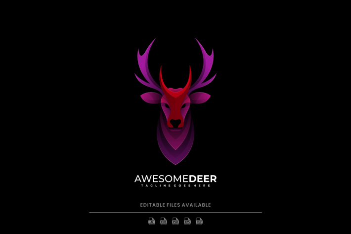 Deer Gradient Colorful Logo
