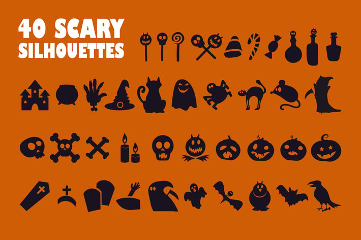 Halloween Silhouettes Set
