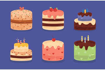 Delicious Birthday Cake Illustration