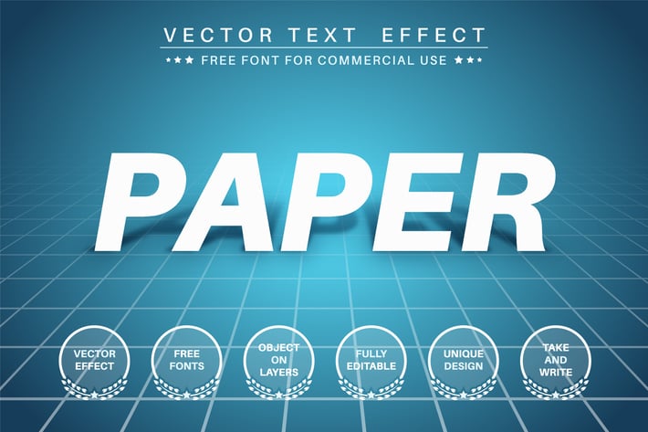 Paper stand - editable text effect,  font style