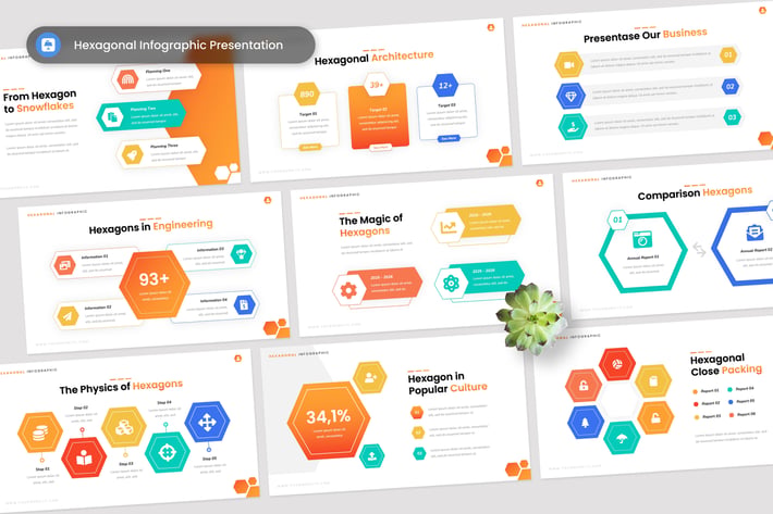 Hexagonal Infographic Presentation Keynote