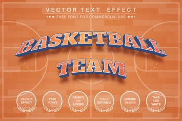 Basketball  - editable text effect,  font style
