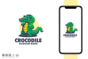 Crocodile mascot logo template