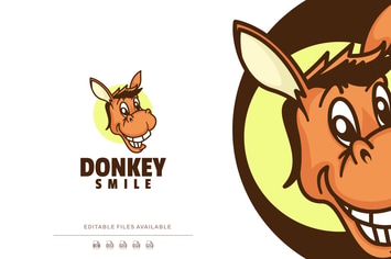 Donkey Mascot Cartoon Logo