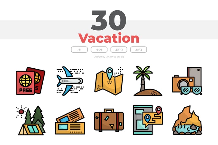 30 Vacation Icons