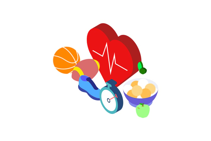 Healthy Lifestyle Isometric Illustration