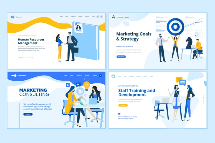 Set of Business Web Page Design Templates