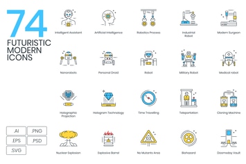 74 Futuristic Modern Icons