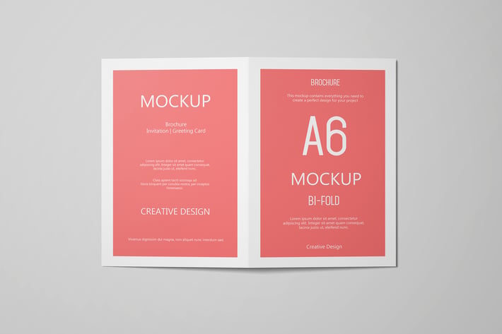 A6 Portrait Greeting Card Invitation Mockup Set 1