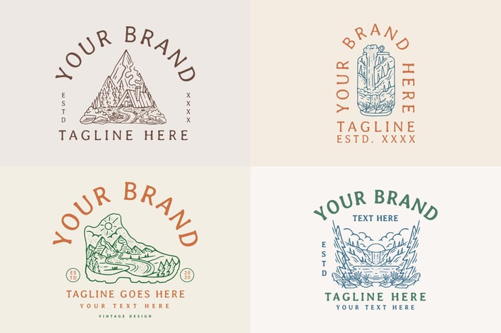 vintage design line art outdoor nature