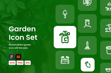 Garden Line Icon Set