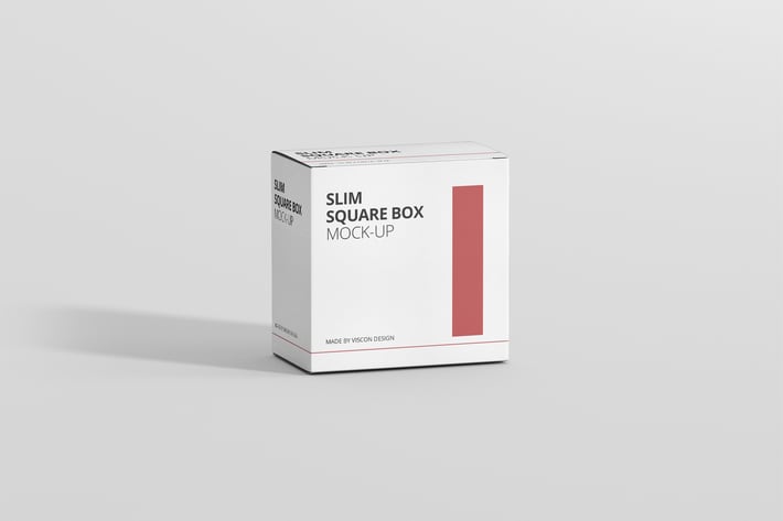 Package Box Mockup - Slim Square