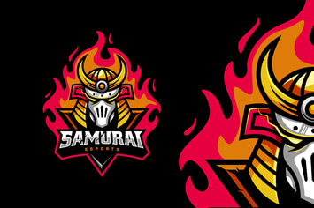 Samurai Sports and E-sports Style Logo Template