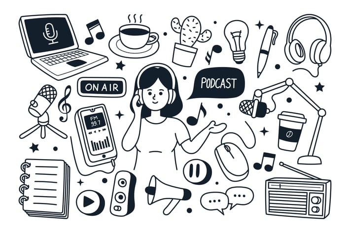 Podcast Doodle Illustration