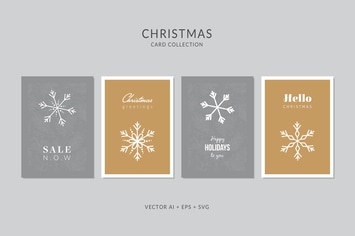 Christmas Greeting Card Vector Set