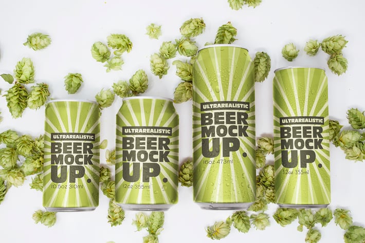 Different Size Beer Can Mockups