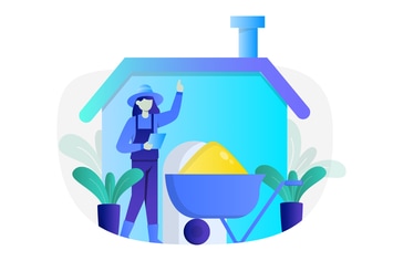 Farmer Concept Flat Illustration