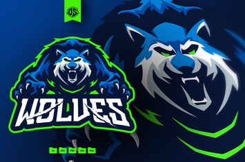 Wolf Mascot Logo Template