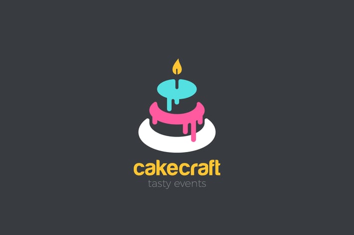 Logo Cake Sweet Candy shop abstract design