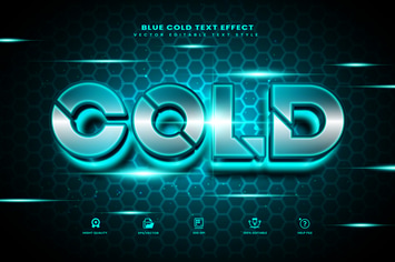 3d Glowing Cold Editable Text Effect