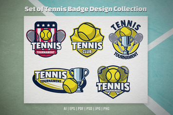 Set of Tennis Badge Design Collection