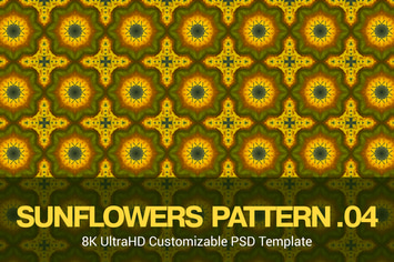 8K UltraHD Seamless Sunflowers Pattern Background