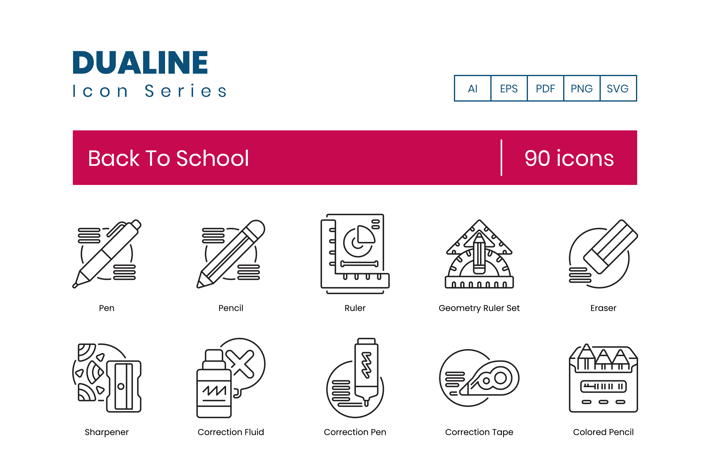 90 Back To School Icons