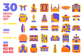 Seoul Icon Set (flat)