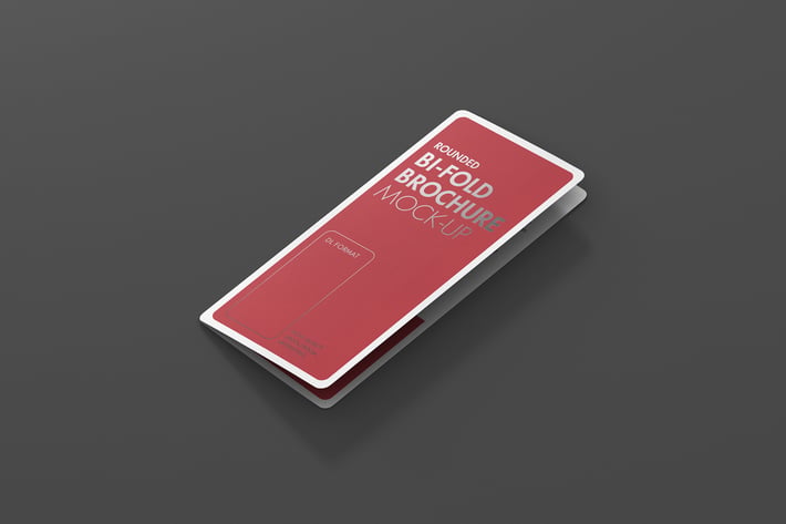 DL Bi-Fold Brochure Mock-Up - Round Corner