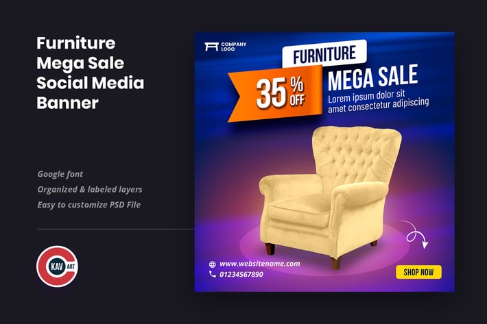 Furniture Sale Social Media Banner Template