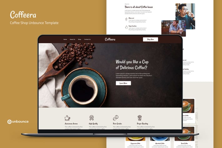 Coffeera — Coffee Shop Unbounce Template