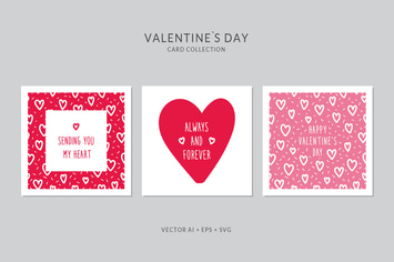 Valentines Day Card Vector Set