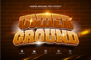3d Under Ground Editable Vector Text Effect