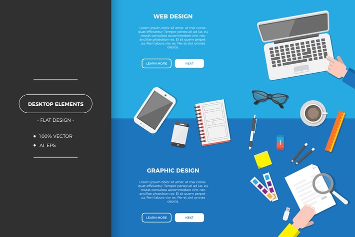 Flat workspace elements