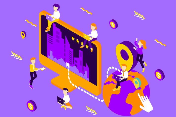 Online Reservation Isometric Illuctration