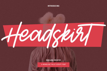 Headskirt Monoline Italic Script Font
