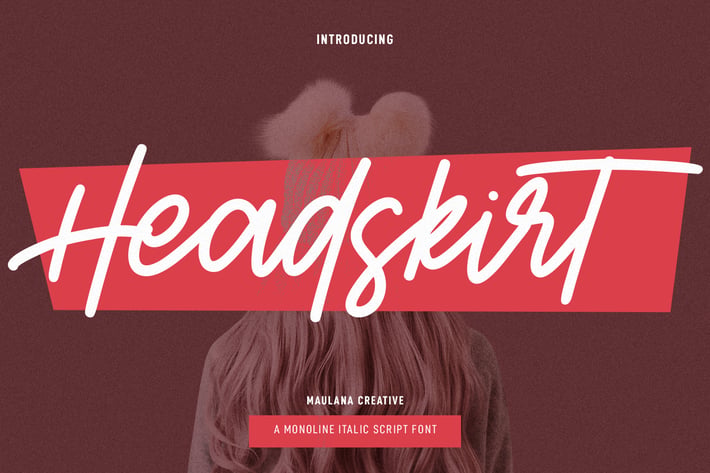 Headskirt Monoline Italic Script Font