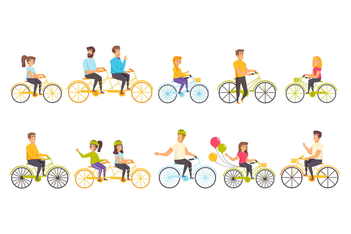Bicyclists Peopel Character Situation