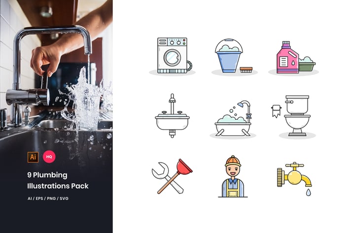 Plumbing Illustrations Pack