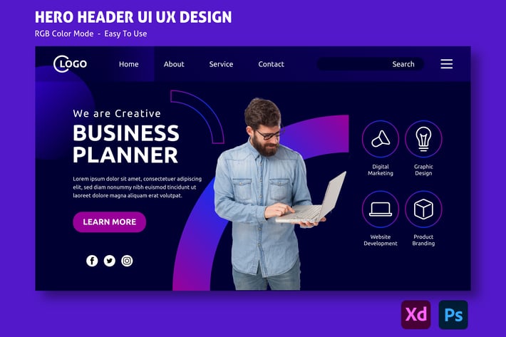 Business Develop – Hero Header Website Template