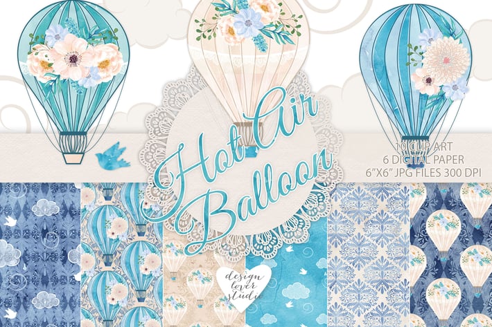 Hot air balloon blue pack