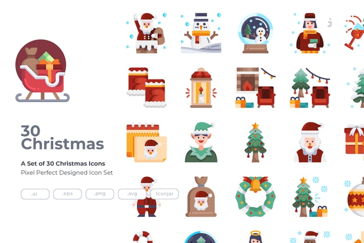 30 Christmas Element Icons