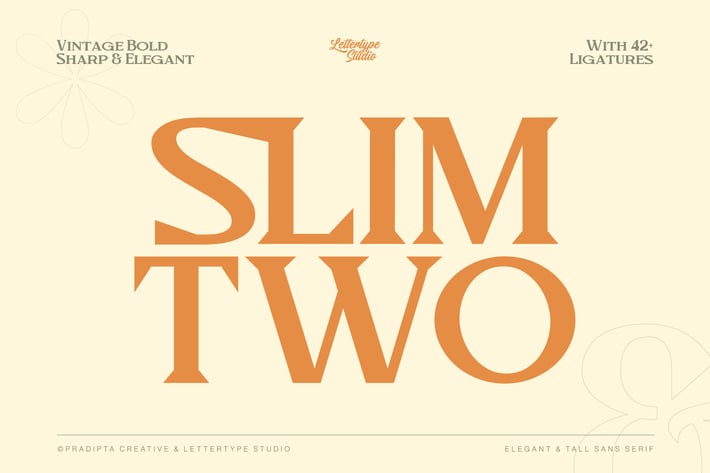Slimtwo Vintage Bold, Sharp & Elegant Serif