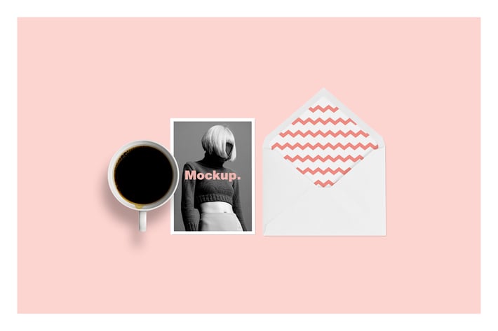 MinimaI Invitation Greeting Card Envelope  Mockup
