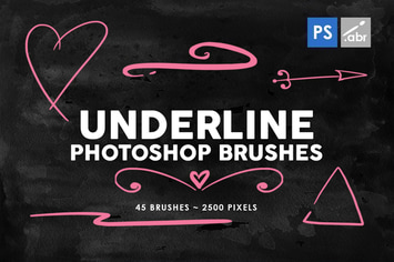 45 Underline Photoshop Stamp Brushes Vol. 2